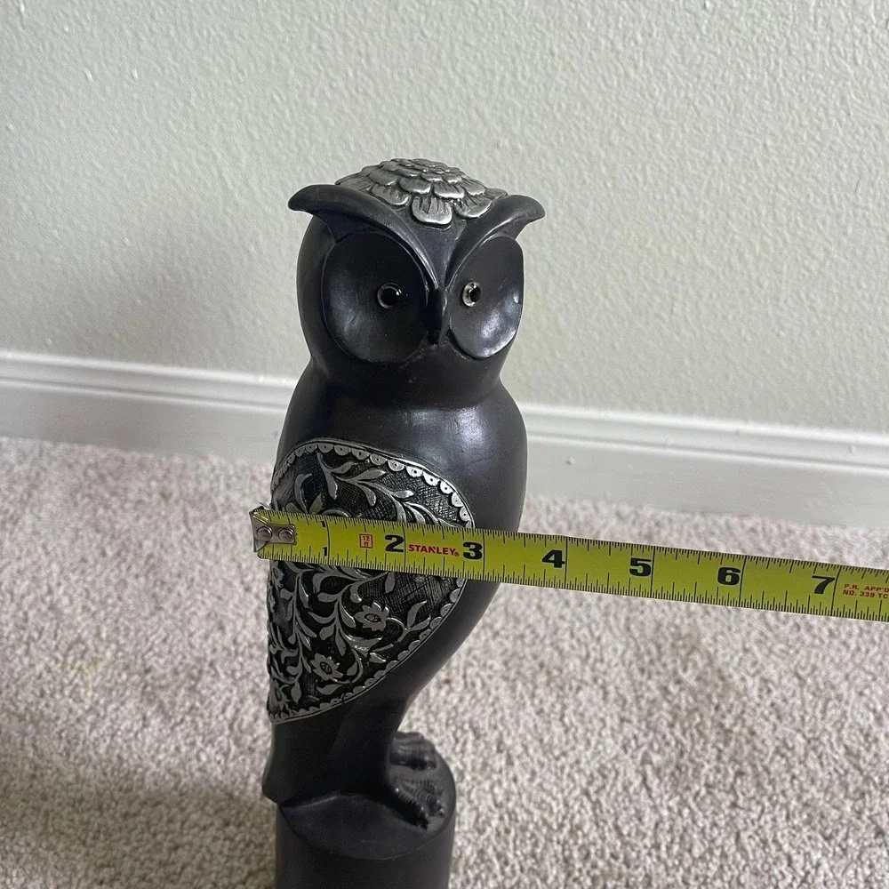 Three Hands Corp‎ Black Owl Figurine Sculpture Decorative Accent 42984
